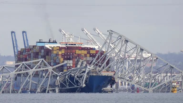  container ship containership container vessel liner ocean liner wreck dock dockage docking facility-0