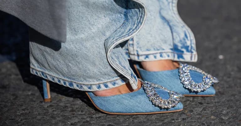  sandal jean blue jean denim Loafer clog geta patten sabot-0