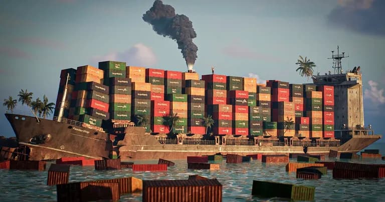  container ship containership container vessel liner ocean liner wreck dock dockage docking facility-0