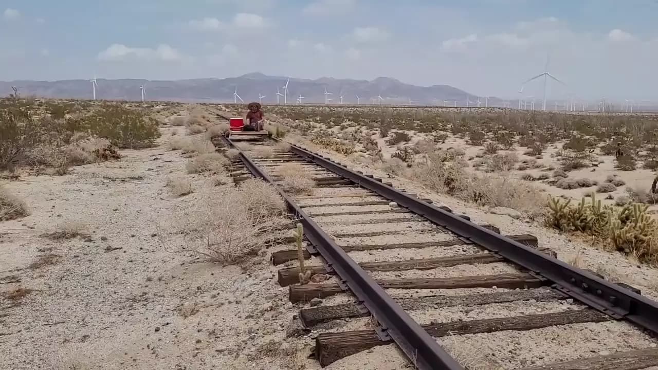 Riding abandoned railroad tracks in Southern California-0