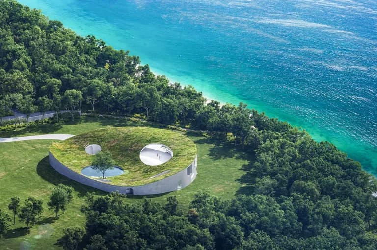  radio telescope radio reflector promontory headland head foreland coral reef solar dish solar collector solar furnace-0