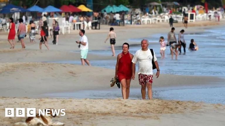  sandbar sand bar seashore coast seacoast sea-coast swimming trunks bathing trunks maillot tank suit-0