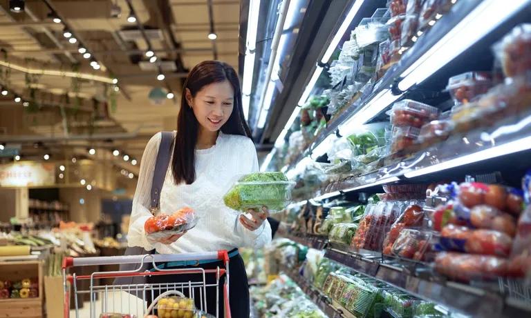  grocery store grocery food market market shopping basket shopping cart plastic bag-0