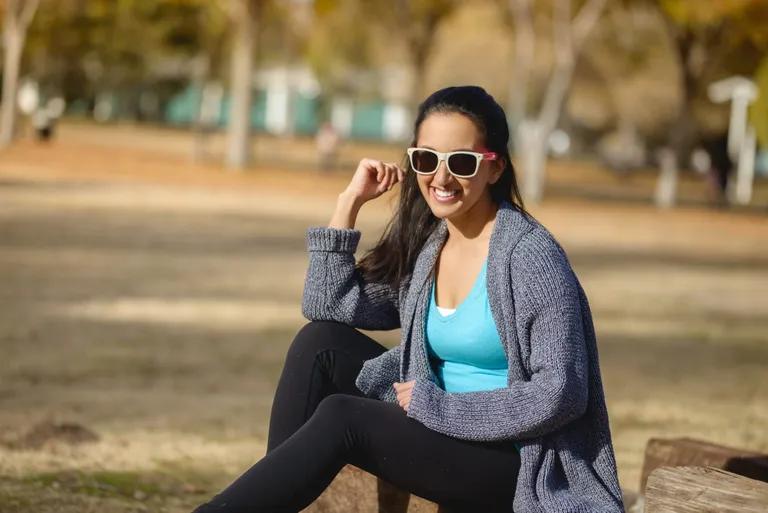  sunglass sunglasses dark glasses shades cardigan park bench-0