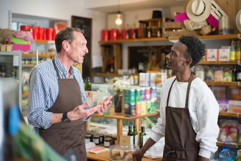  grocery store grocery food market market apron confectionery confectionary candy store bakery bakeshop bakehouse-0