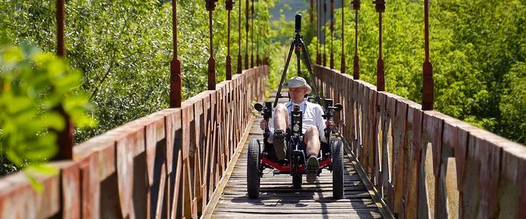  Model T tricycle trike velocipede suspension bridge pier-0